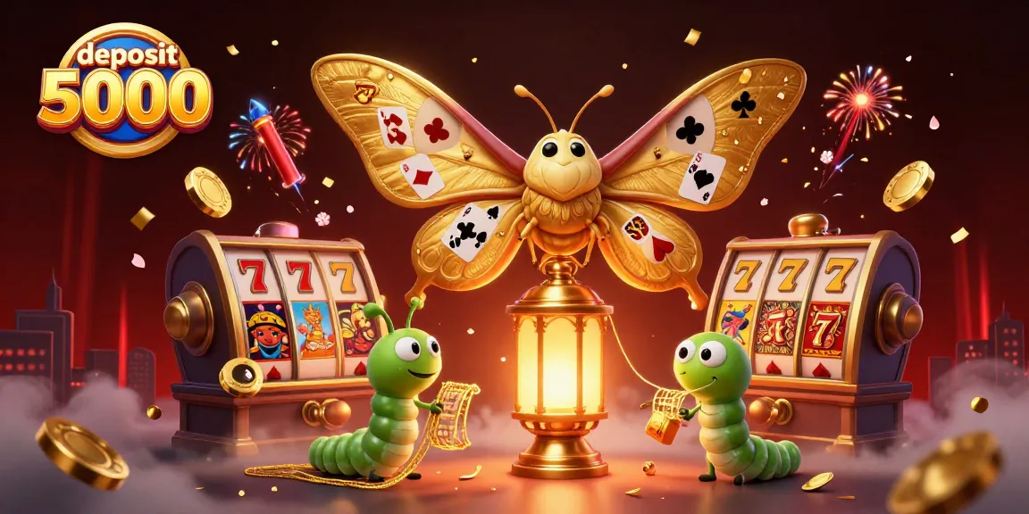 Win big with deposit 5000 in vibrant casino-themed 3D illustration showcasing high-energy gaming elements.