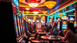 Menangkan permainan di situs slot gacor dengan pemain merayakan kemenangan di kasino.