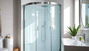 Die sonni Duschkabine in einem modernen Badezimmer, elegant und einladend gestaltet.