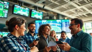 Experience the excitement of the best sports betting sites in Mexico with diverse bettors in action.