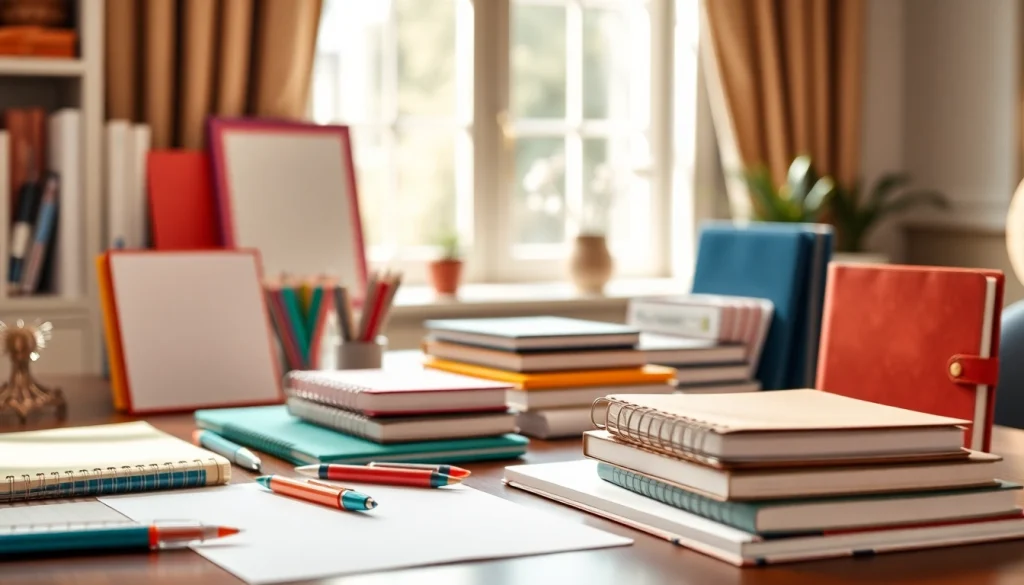 Showcasing a beautiful arrangement of high-quality stationery UK products in a bright and elegant workspace.