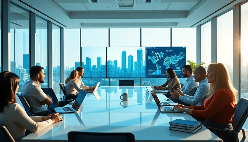 Managed Cybersecurity Tampa experts collaborating in a modern office setting.