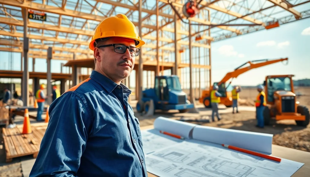 New Jersey General Contractor supervising an active construction site with workers and equipment.