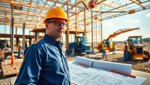 New Jersey General Contractor supervising an active construction site with workers and equipment.