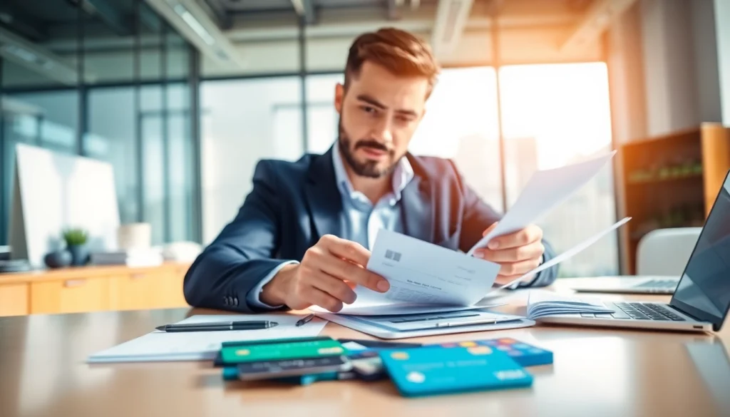 신용카드 현금화 과정 분석 중인 전문가의 모습.