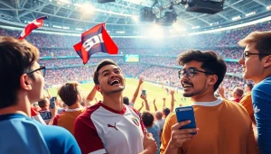 스포츠중계에 열광하는 팬들과 함께하는 경기 현장 묘사