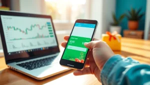 상품권소액결제를 위한 스마트폰 결제의 매력적인 이미지, 디지털 편의성을 보여줍니다.