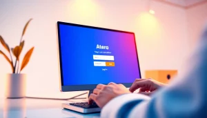 Atera login interface displayed on a computer screen during a secure sign-in process.