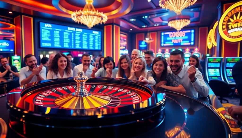 Rasakan sensasi perjudian Obral Toto dengan aksi roulette yang dinamis dan pemain yang terlibat dalam suasana kasino mewah.