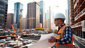 Monitor construction progress as a Manhattan Commercial General Contractor manages a busy site.