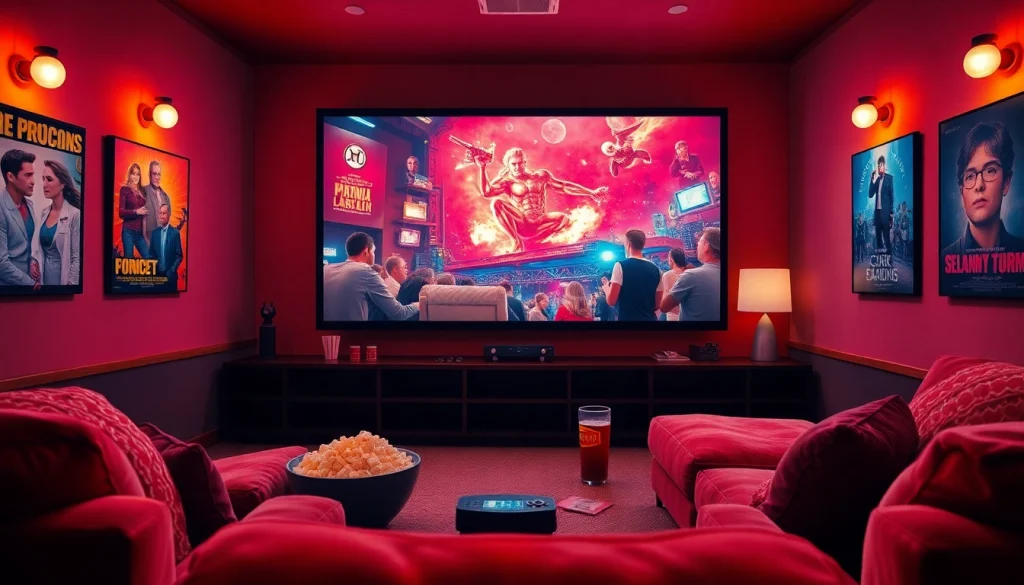 Discover the joy of watching filme online subtitrate in a cozy home theater setup, inviting movie nights.