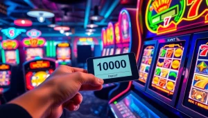 Menangkan permainan dengan slot deposit 1000 dan suasana kasino yang penuh warna.