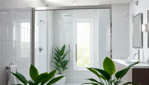 Showcasing sunney shower doors with modern design elements in a stylish bathroom.