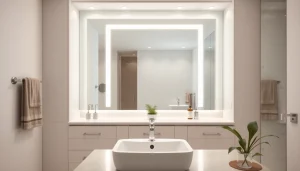 Transform your space with a stylish mirror with Lights that enhances your bathroom ambiance.