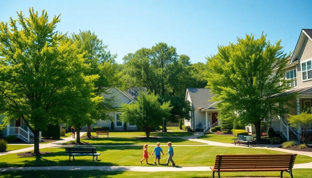 Clarksburg neighborhood showcasing vibrant community play areas and family homes.