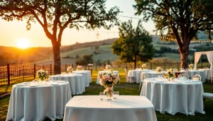 Celebrate at Clarksburg Wedding Venues with charming outdoor setups surrounded by nature.