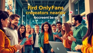How to find OnlyFans creators near me using social media in a vibrant urban setting.