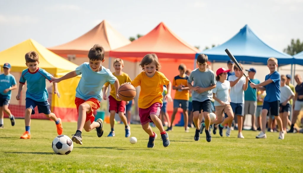 Engaging boys participating in Multi Sports Camps for Boys, showcasing teamwork and activity.