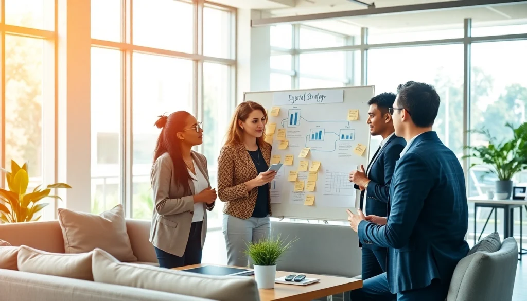 Capturing teamwork dynamics while sharing business growth insights in a modern office setting.