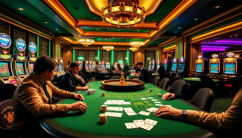 Intense poker action at a luxurious casino table, featuring da88 high-stakes gameplay.