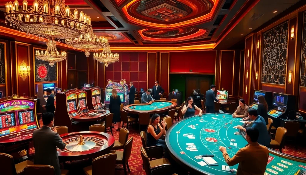 Experience high-stakes action at https://kk55.global/ with vibrant casino tables and excited players.