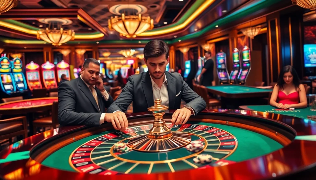 Engaging gamblers at a luxurious casino table, experiencing excitement with yo88 chips.