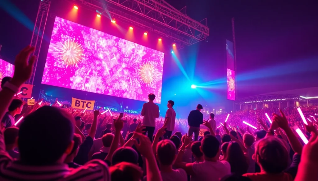 BTS news showcases the group's vibrant live performances, showcasing energy and fan interaction.