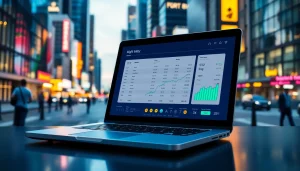 Acheter bitcoin avec une interface de portefeuille numérique sur un ordinateur portable moderne.