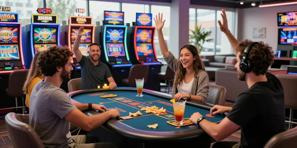 Exciting gaming experience at credit card casinos at maic.org.uk showcasing players in action.